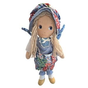 Vintage 1970s Holly Hobbie day n night cloth doll she measures about 14"